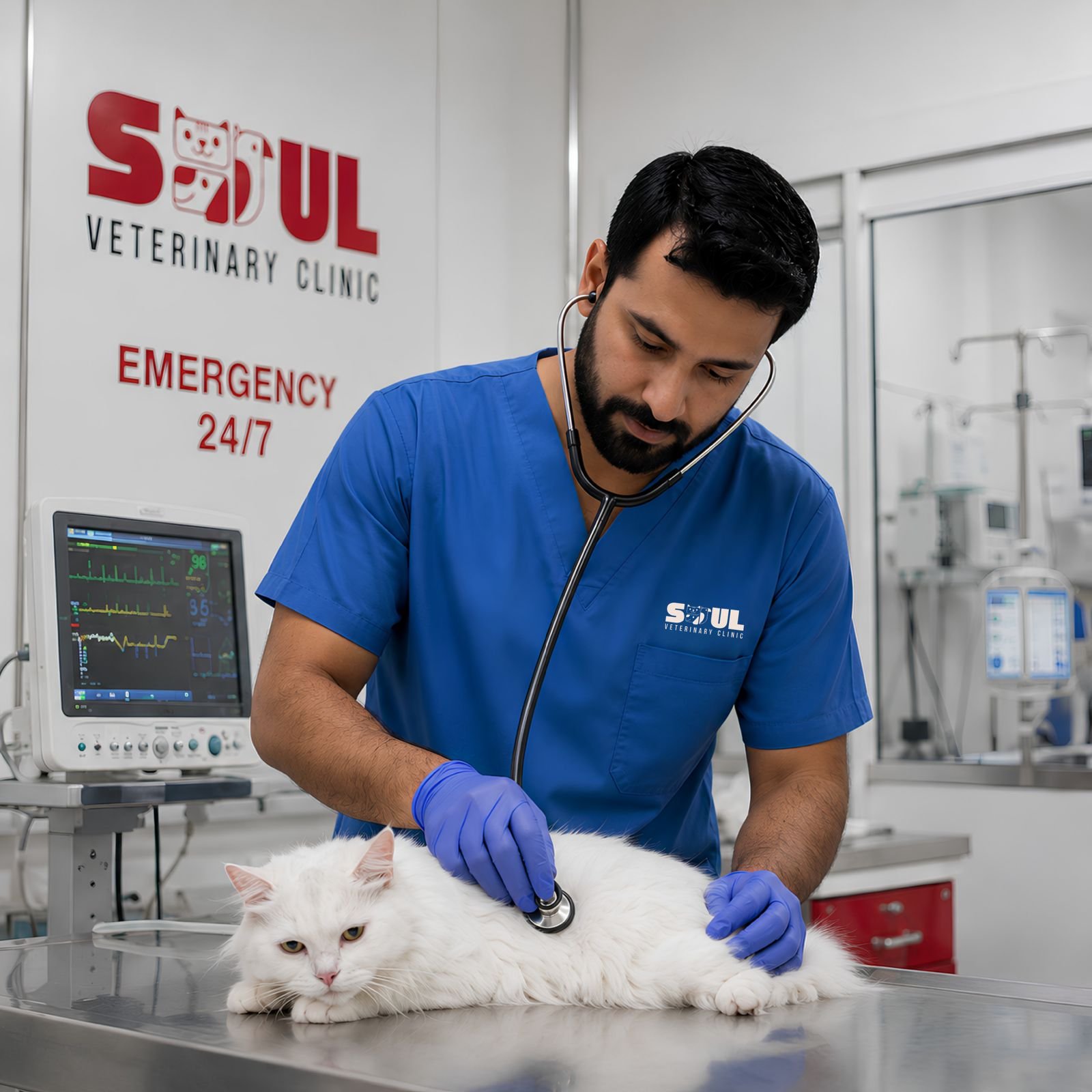 Soul Vet emergency team examining a pet